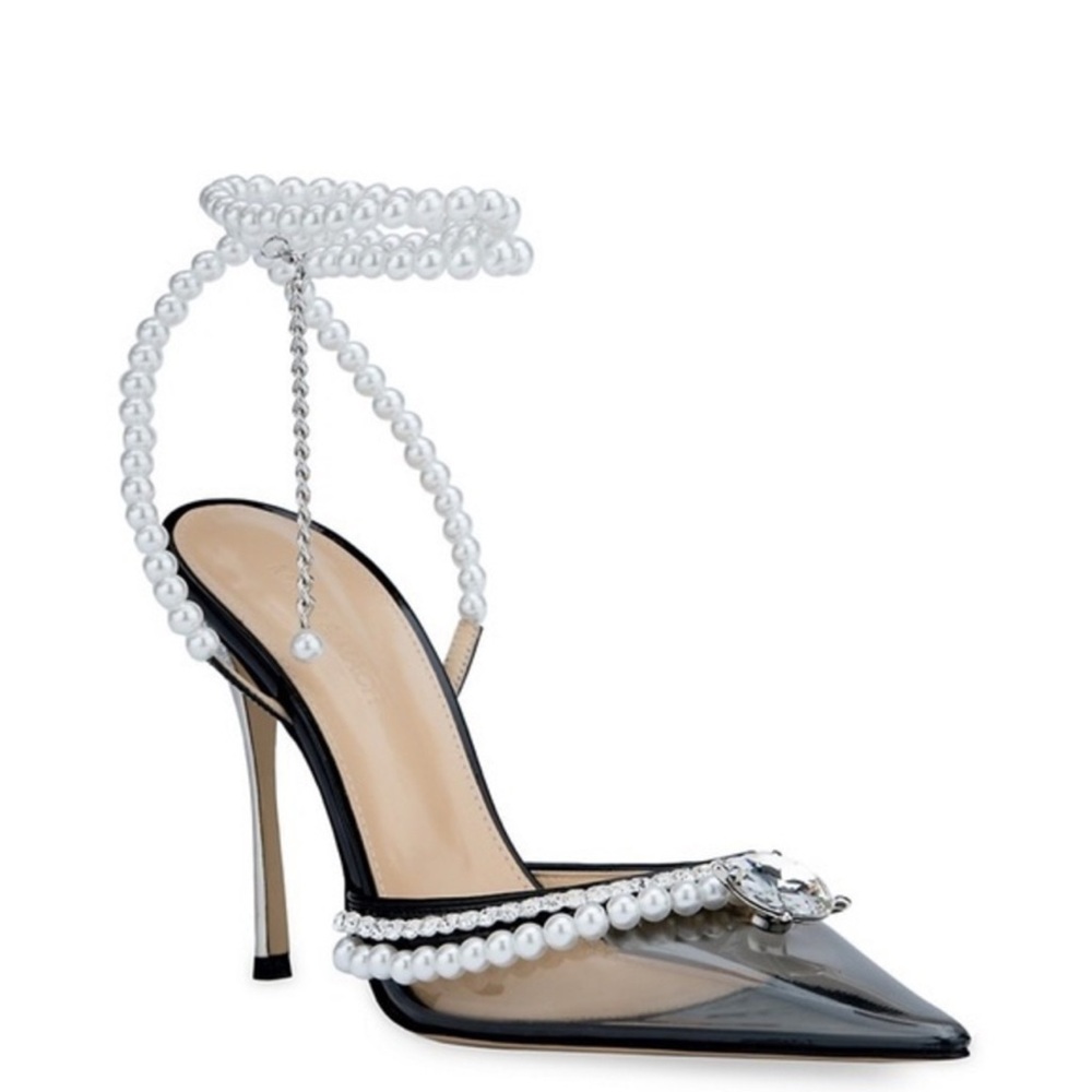 MACH & MACH Black white pearls with Transparent Accents